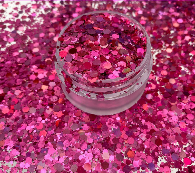 Biodegradable Chunky Glitter 50g Pink Holographic & Metallic - Pro GLITZ