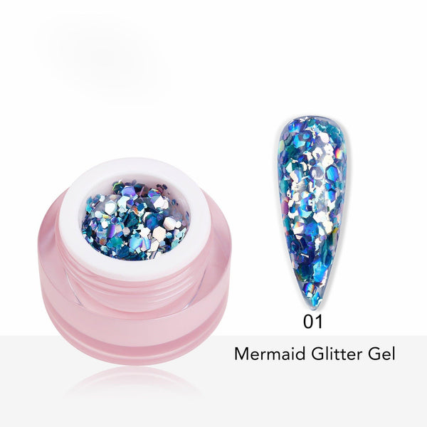 Mermaid Glitter Gel Polish 8ml shade 1 - Pro GLITZ