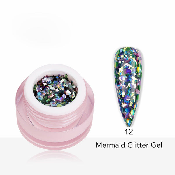 Mermaid Glitter Gel Polish 8ml shade 12 - Pro GLITZ