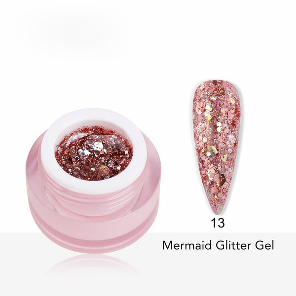 Mermaid Glitter Gel Polish 8ml shade 13 - Rose Gold - Pro GLITZ