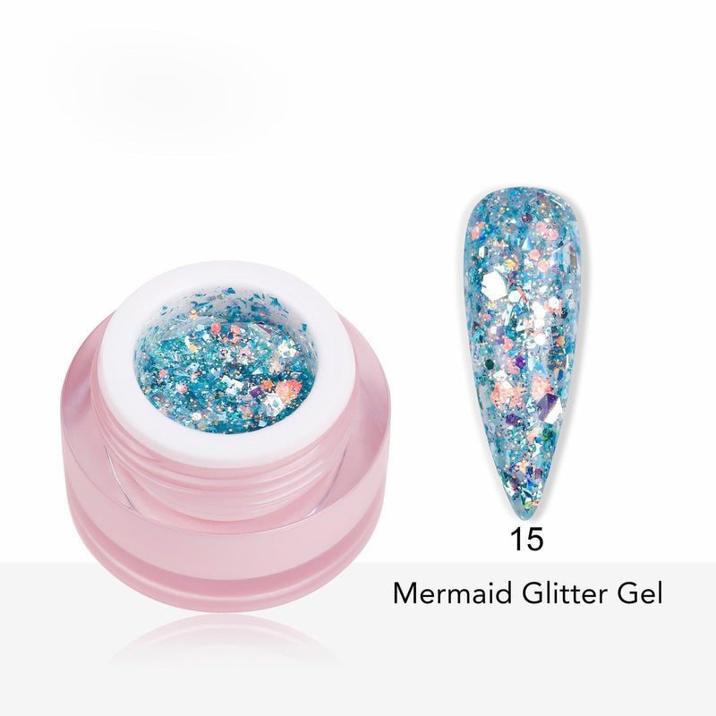 Mermaid Glitter Gel Polish 8ml shade 15 - Pro GLITZ