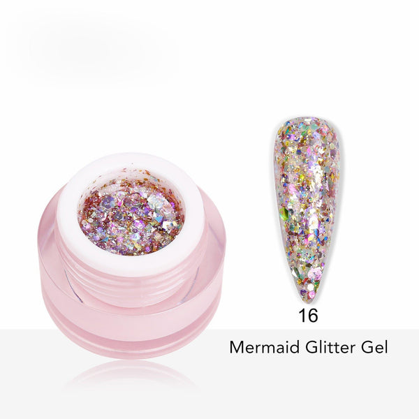 Mermaid Glitter Gel Polish 8ml shade 16 - Pro GLITZ