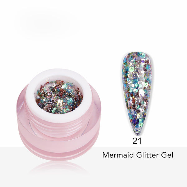 Mermaid Glitter Gel Polish 8ml shade 21 - Pro GLITZ