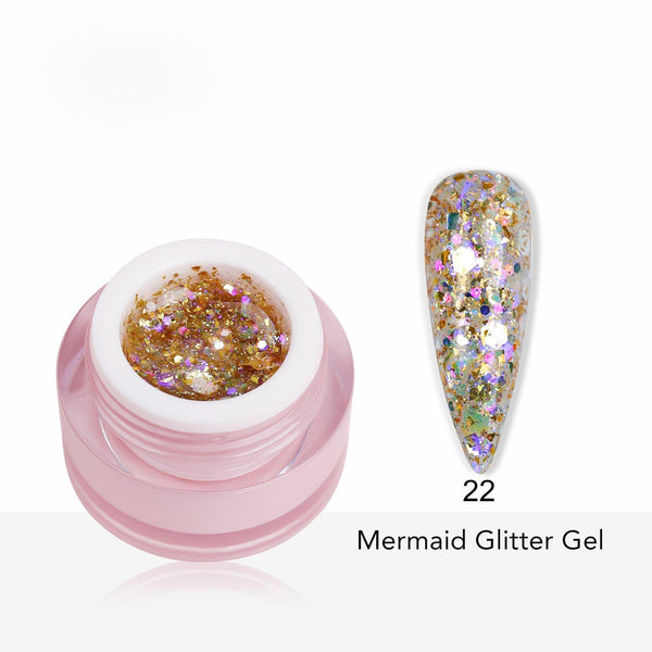 Mermaid Glitter Gel Polish 8ml shade 22 - Pro GLITZ