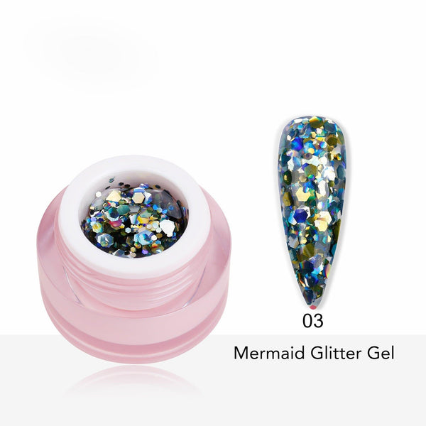 Mermaid Glitter Gel Polish 8ml shade 3 - Pro GLITZ