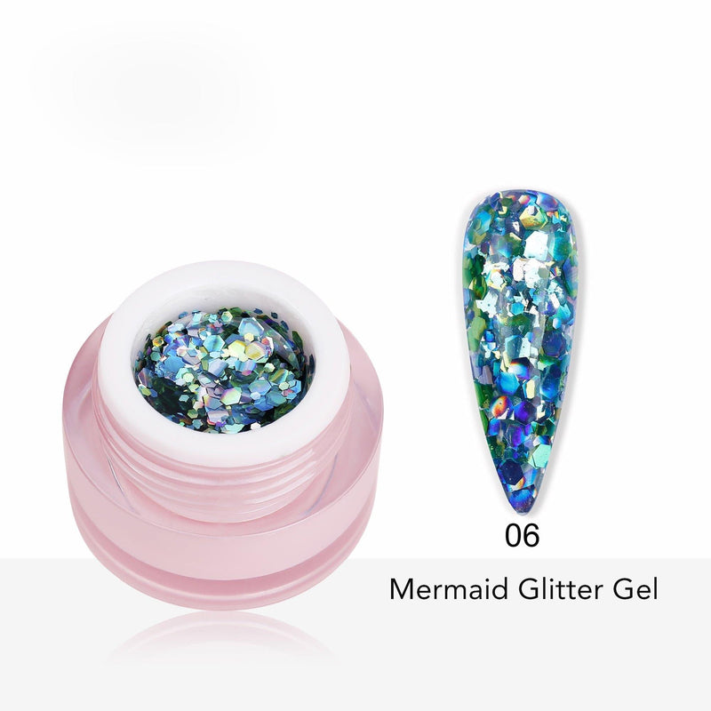 Mermaid Glitter Gel Polish 8ml shade 6 - Pro GLITZ