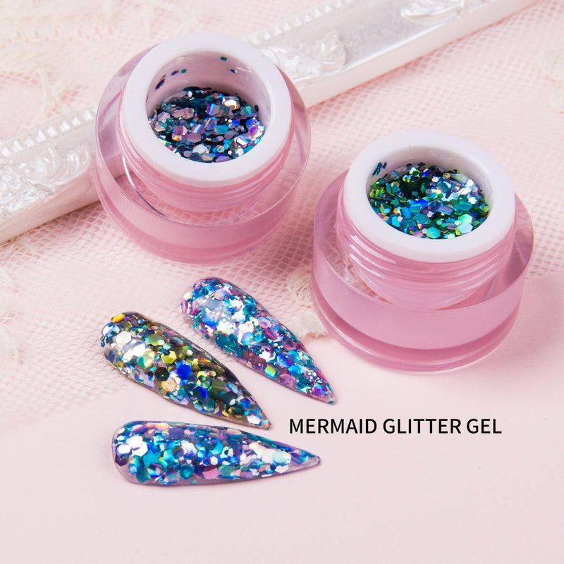 Mermaid Glitter Gel Polish 8ml shade 7 - Pro GLITZ