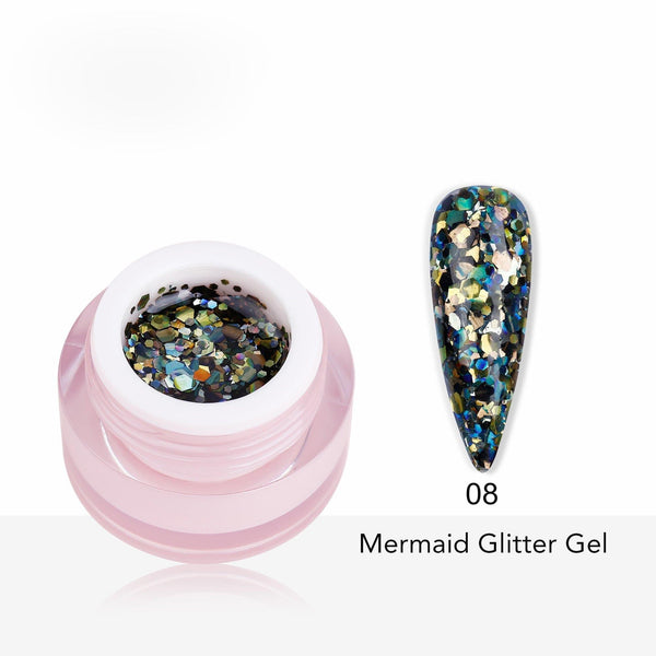 Mermaid Glitter Gel Polish 8ml shade 8 - Pro GLITZ