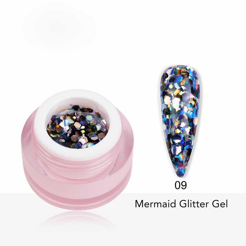 Mermaid Glitter Gel Polish 8ml shade 9 - Pro GLITZ
